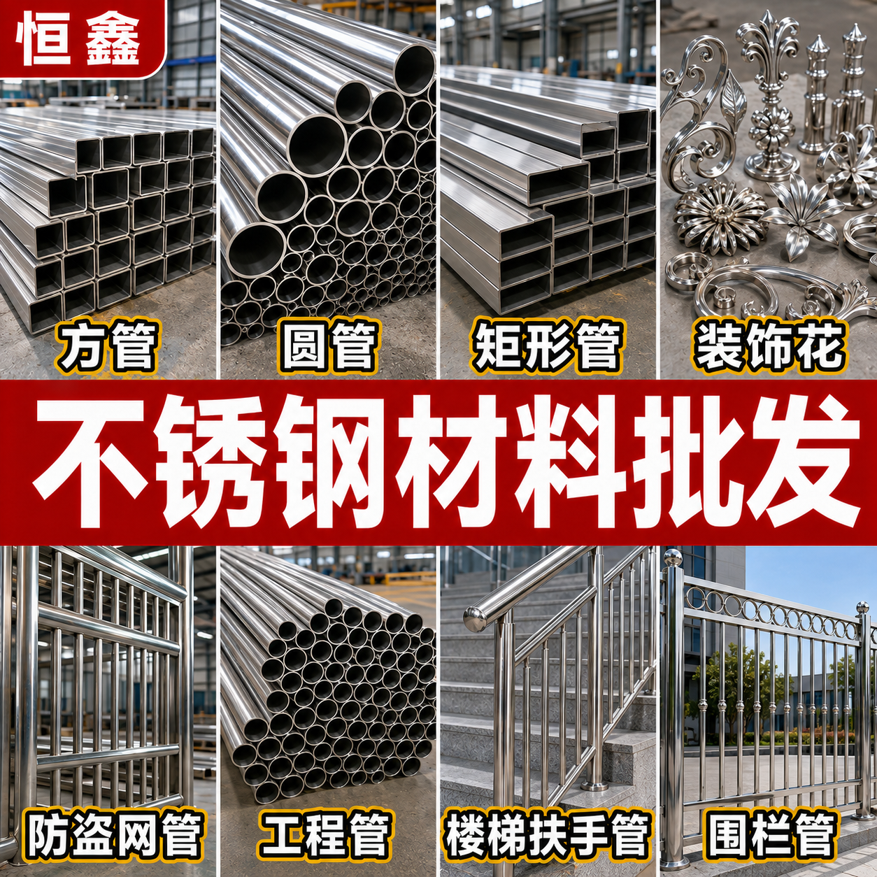 恒鑫不锈钢材料批发工程案例展示图